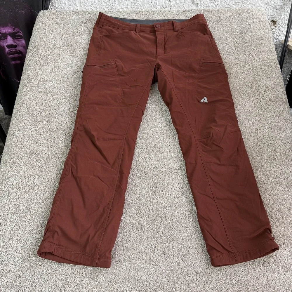 Eddie Bauer First Ascent Snow Pants Mens 38x32 Brown Softshell Fleece Lined